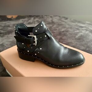 Halogen Black Ankle Boots with Silver Studs